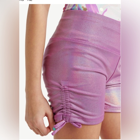 Justice Girls Foil Metallic Gymnastics Shorts! NWT! Size L! - Picture 2 of 6